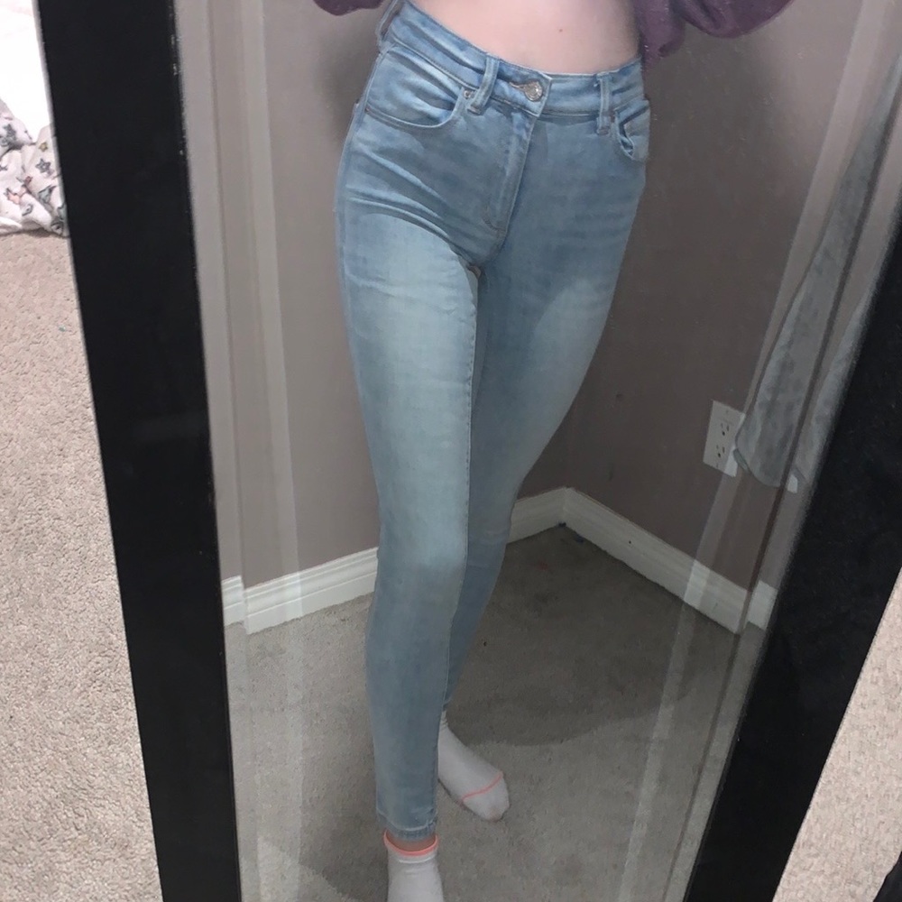 Garage blue skinny jeans